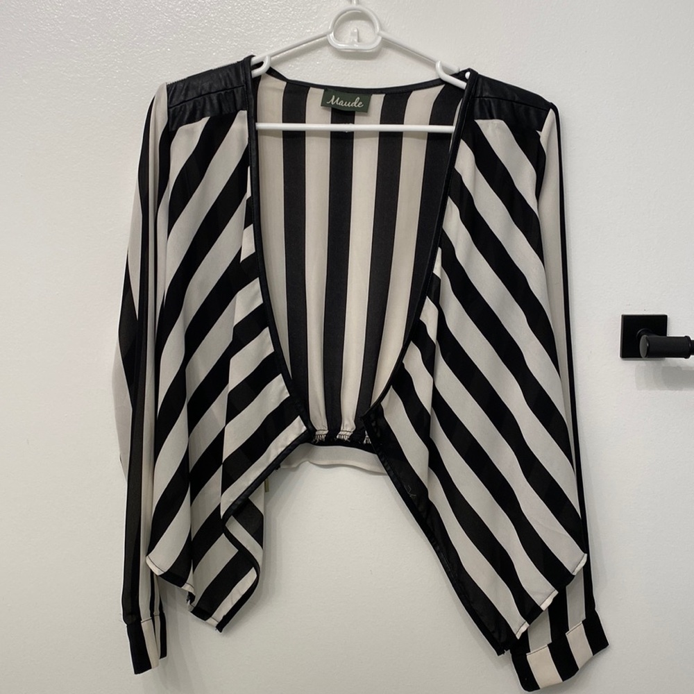 Zebra black and white striped night out outerwear